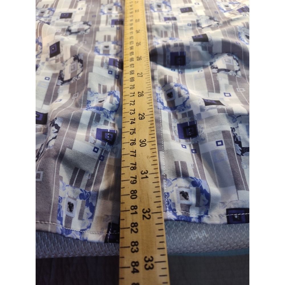 Alex Vando Mens Purple Gray Blue Tone on Tone Shirt Button Geometric 2XL 1595 - Picture 8 of 11
